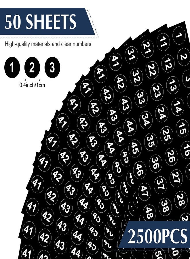 Clabby 50 Sheets 1 to 50 Number Stickers Consecutive Black Vinyl Number Labels 0.4 Inch Self Adhesive Decal for Inventory, Storage, Boxes, Classification, Organizing, Indoors and Outdoors - Image 2
